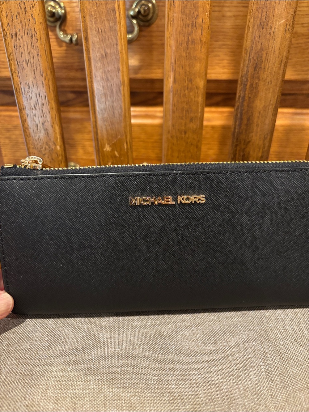 Michael Kors Black Wallet with Gold Logo